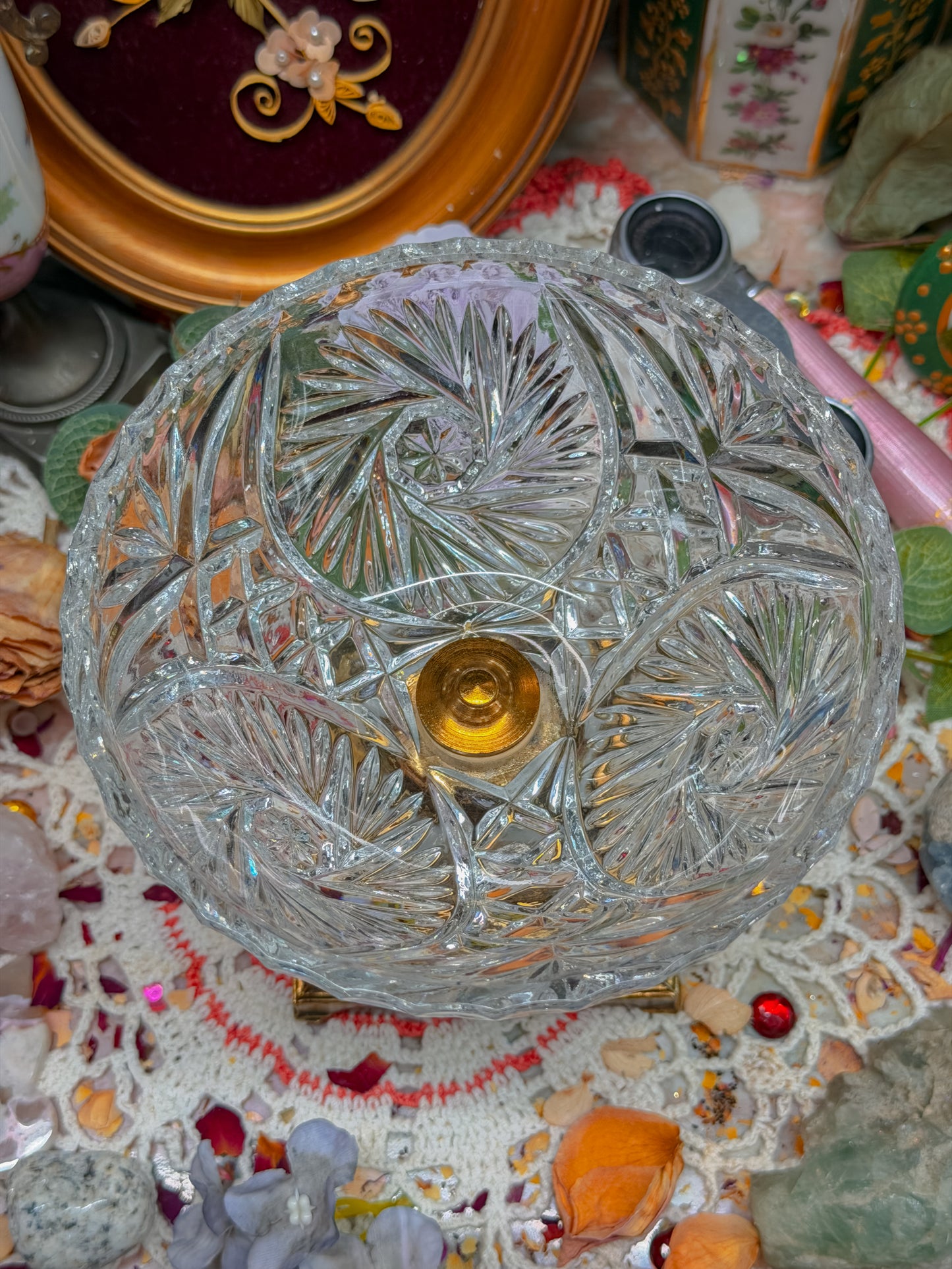Crystal/marble/metal pedestal ashtray✨
