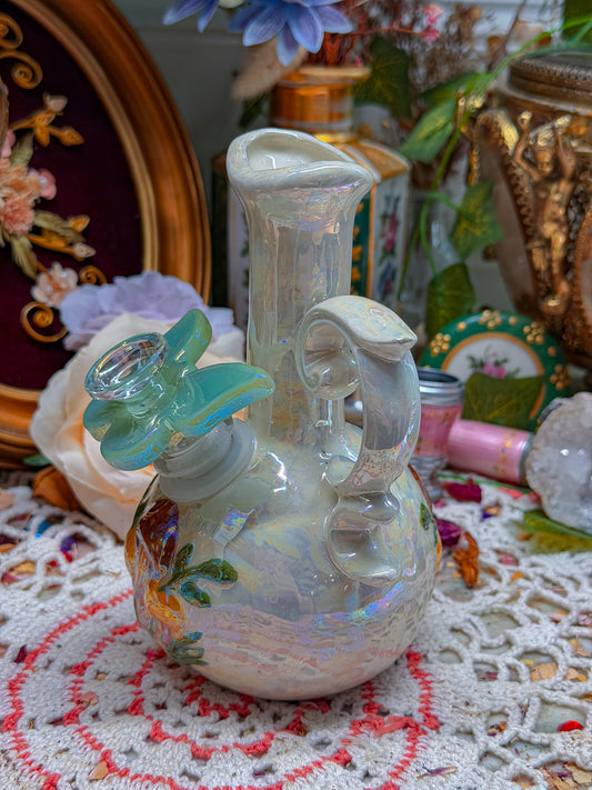 Iridescent Arnel 70s mushroom bong✨