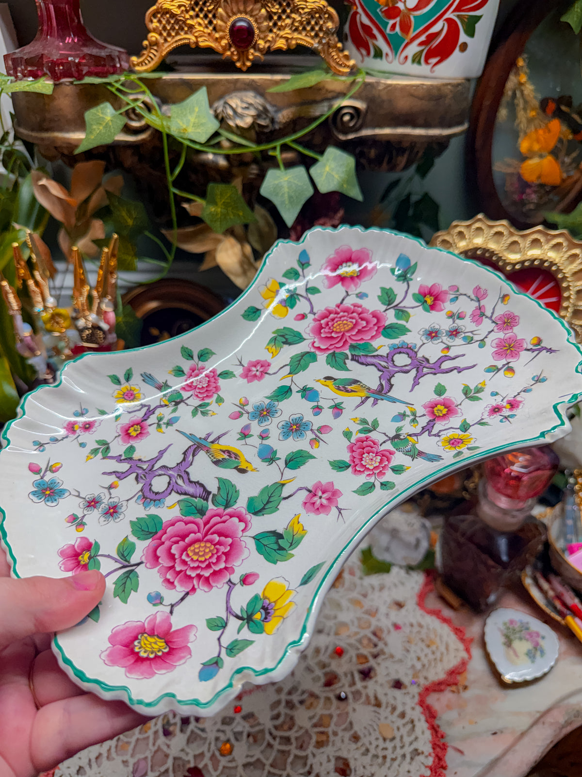 Floral and bird Rolling tray✨