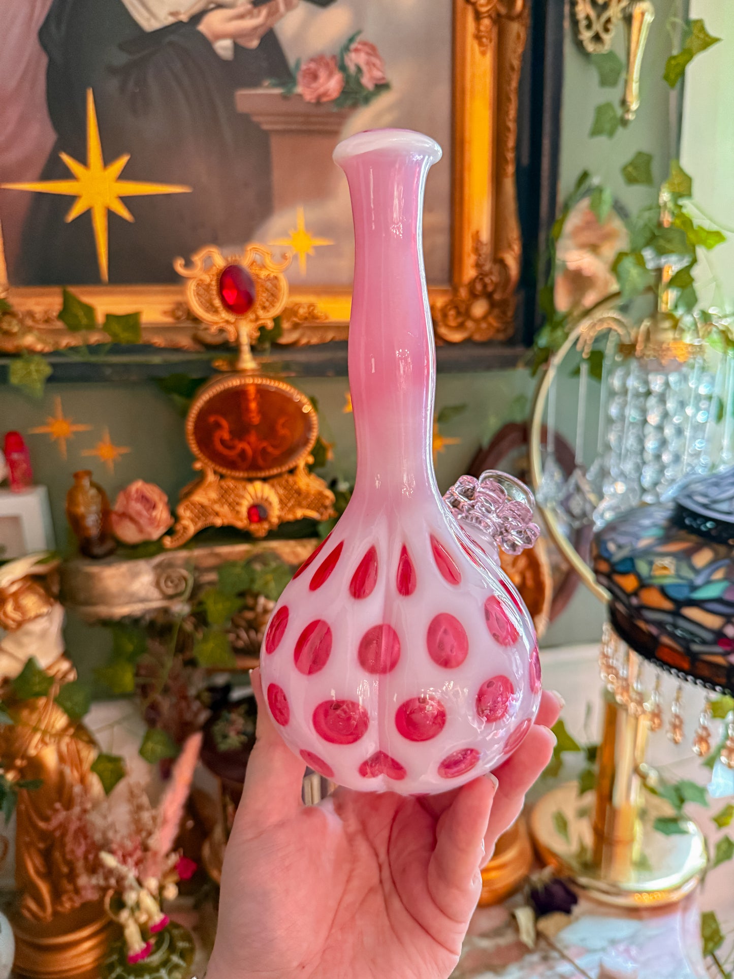 Fenton cranberry coin dot beauty✨