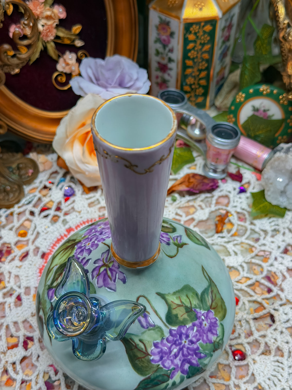 Floral Limoges French bong✨
