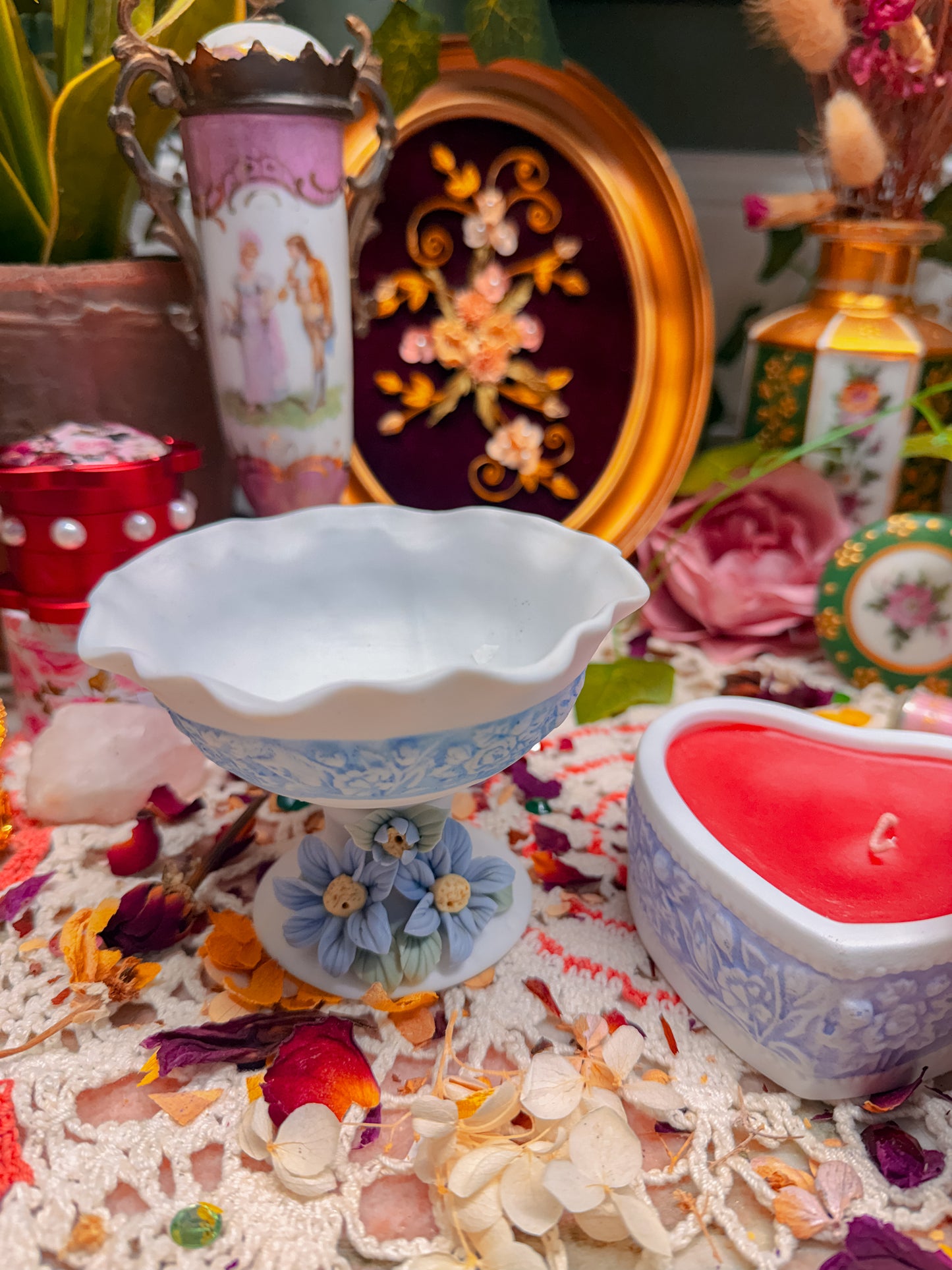 Stash/candle/ashtray floral set✨