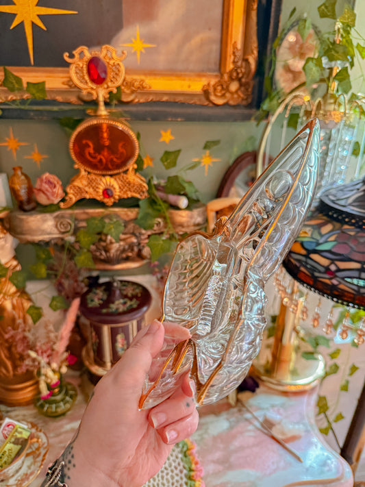 Large Glass butterfly ashtray✨