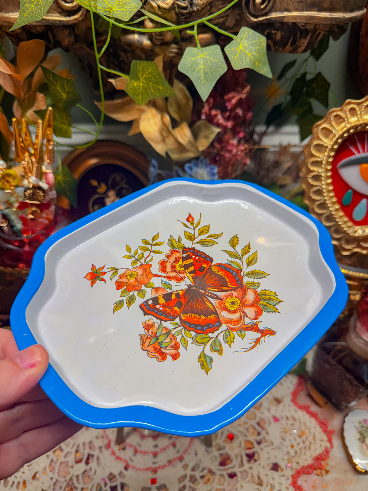 Butterfly tin Rolling tray✨