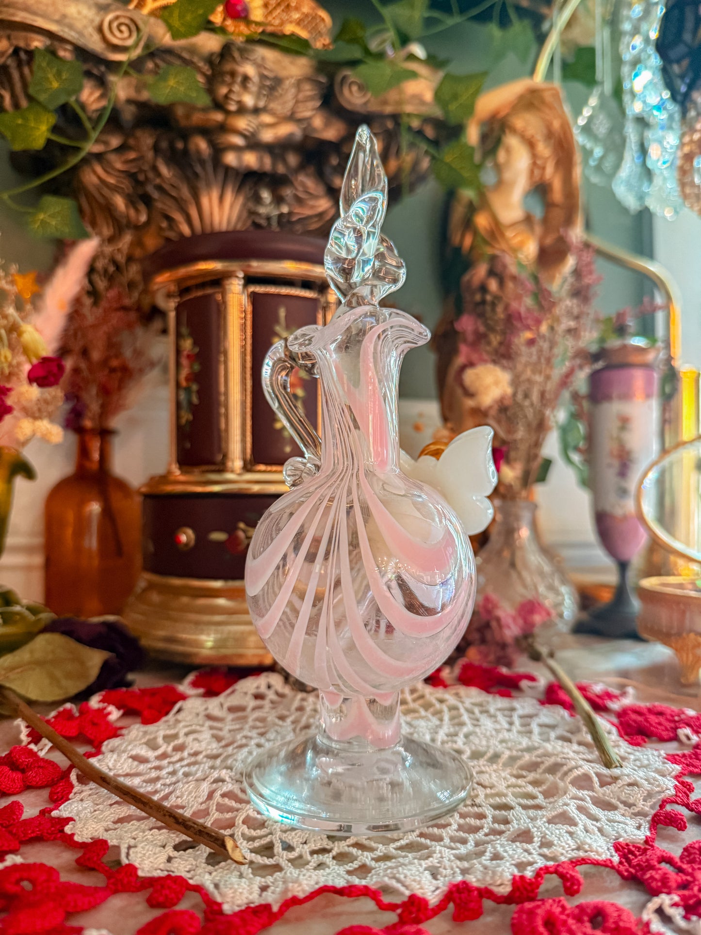 Art glass pink swirl✨