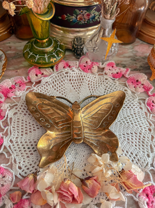 Solid brass butterfly ashtray