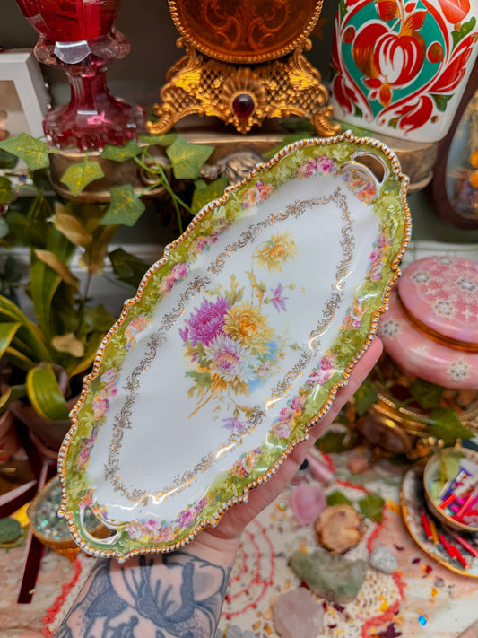 Royal saxe floral rolling tray✨