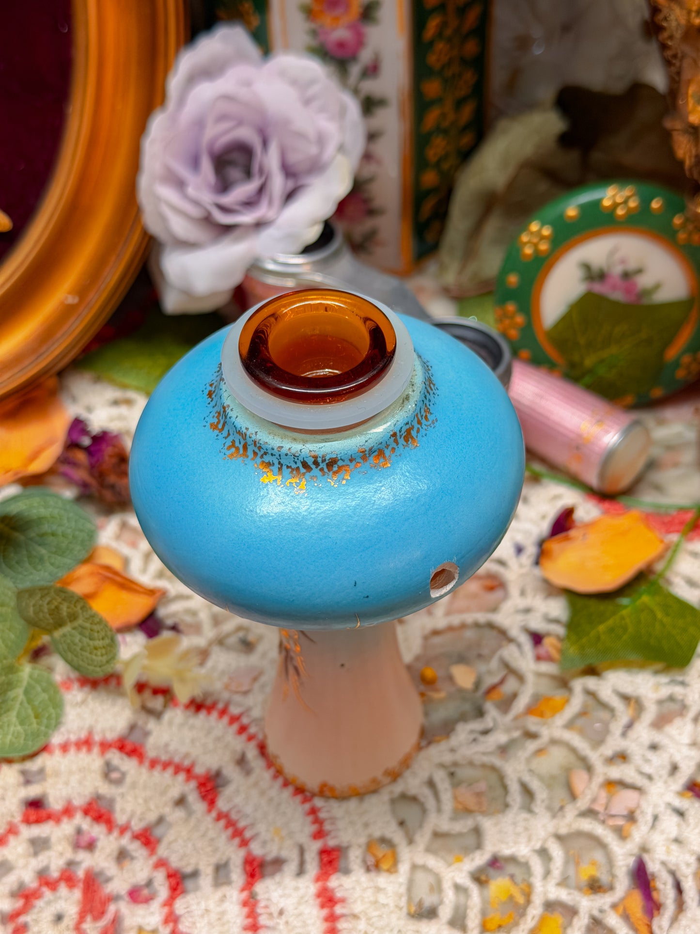 Floral hand painted chillum✨