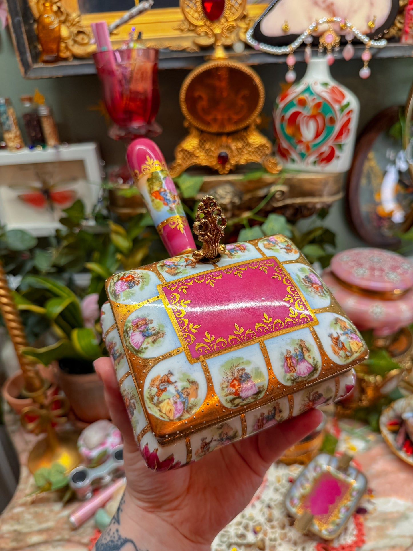 French Limoges handled stash and ashtrays set✨