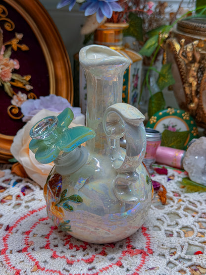 Iridescent Arnel 70s mushroom bong✨