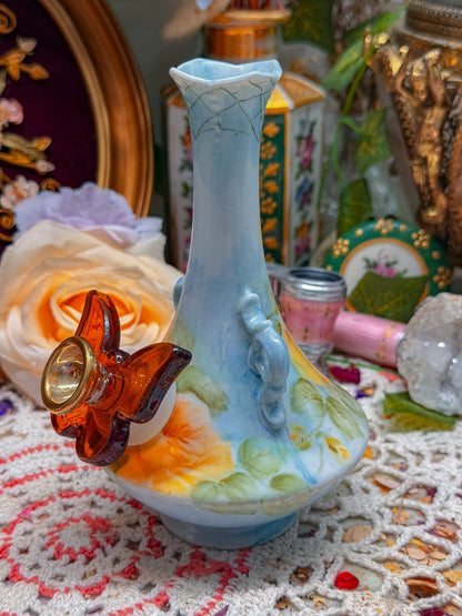 Independent artist signed floral bong✨