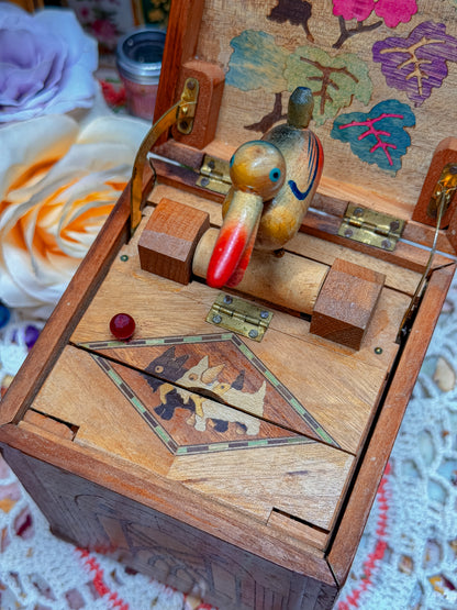 Wooden bird cigarette dispensing box✨