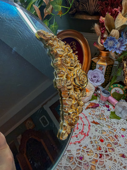 Gold floral mirror tray✨
