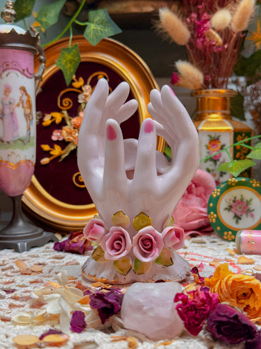 Lefton 3D Floral Hand Ashtray Pink✨