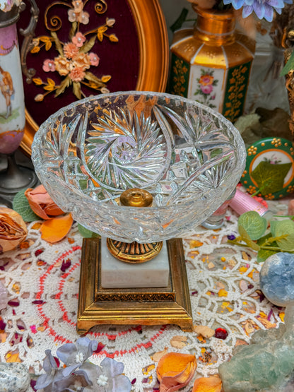 Crystal/marble/metal pedestal ashtray✨