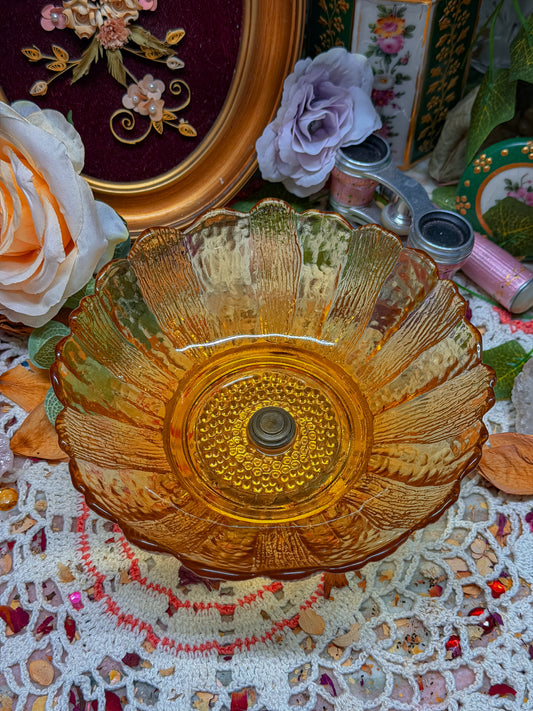 Amber floral ashtray✨