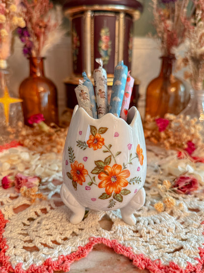 Lefton floral egg joint holder✨