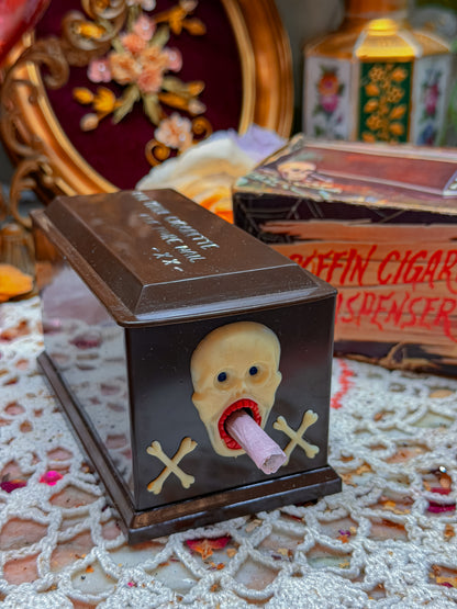 1950s Skull cigarette dispenser with original box