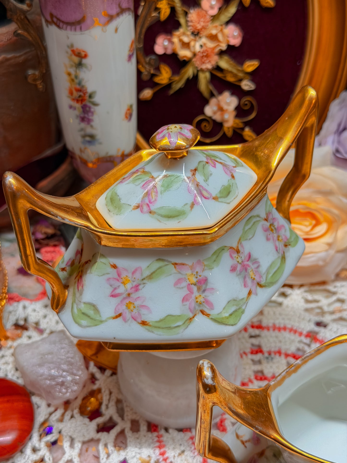 Limoges French floral stash & ashtray✨