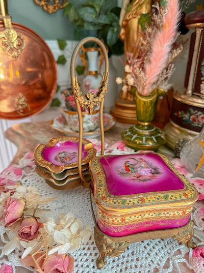 Limoges brass handheld ashtray/stash set✨