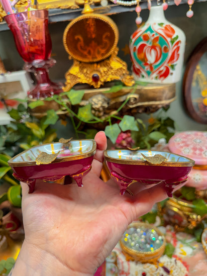 French Limoges handled stash and ashtrays set✨