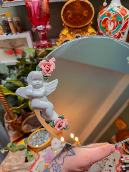 3D cherub with florals tray✨