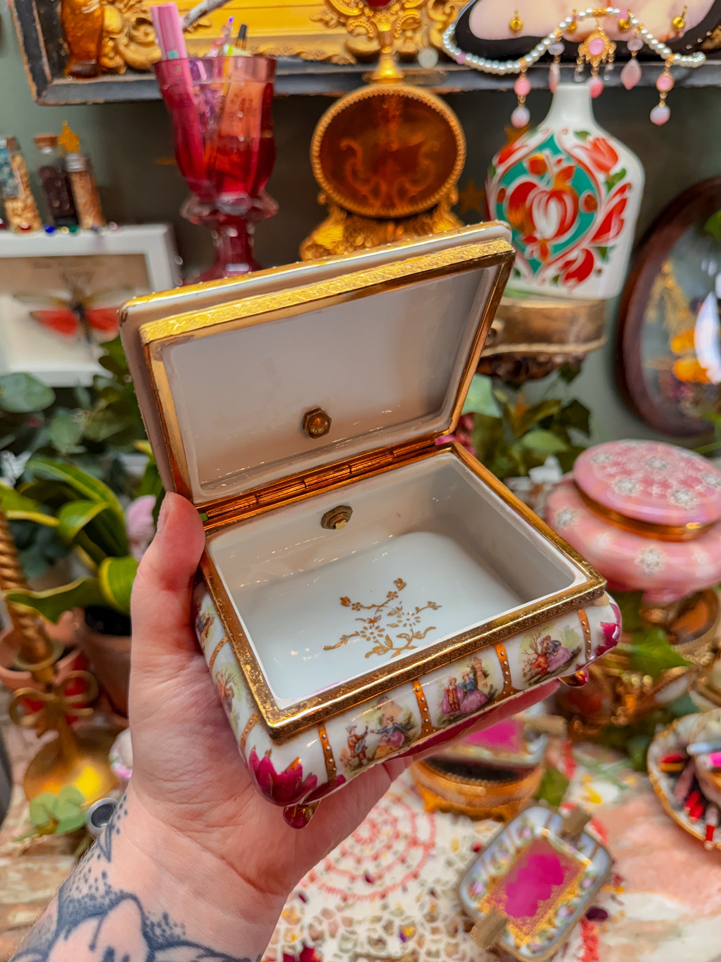 French Limoges handled stash and ashtrays set✨