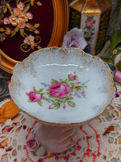 Lefton Hand pedestal floral ashtray✨