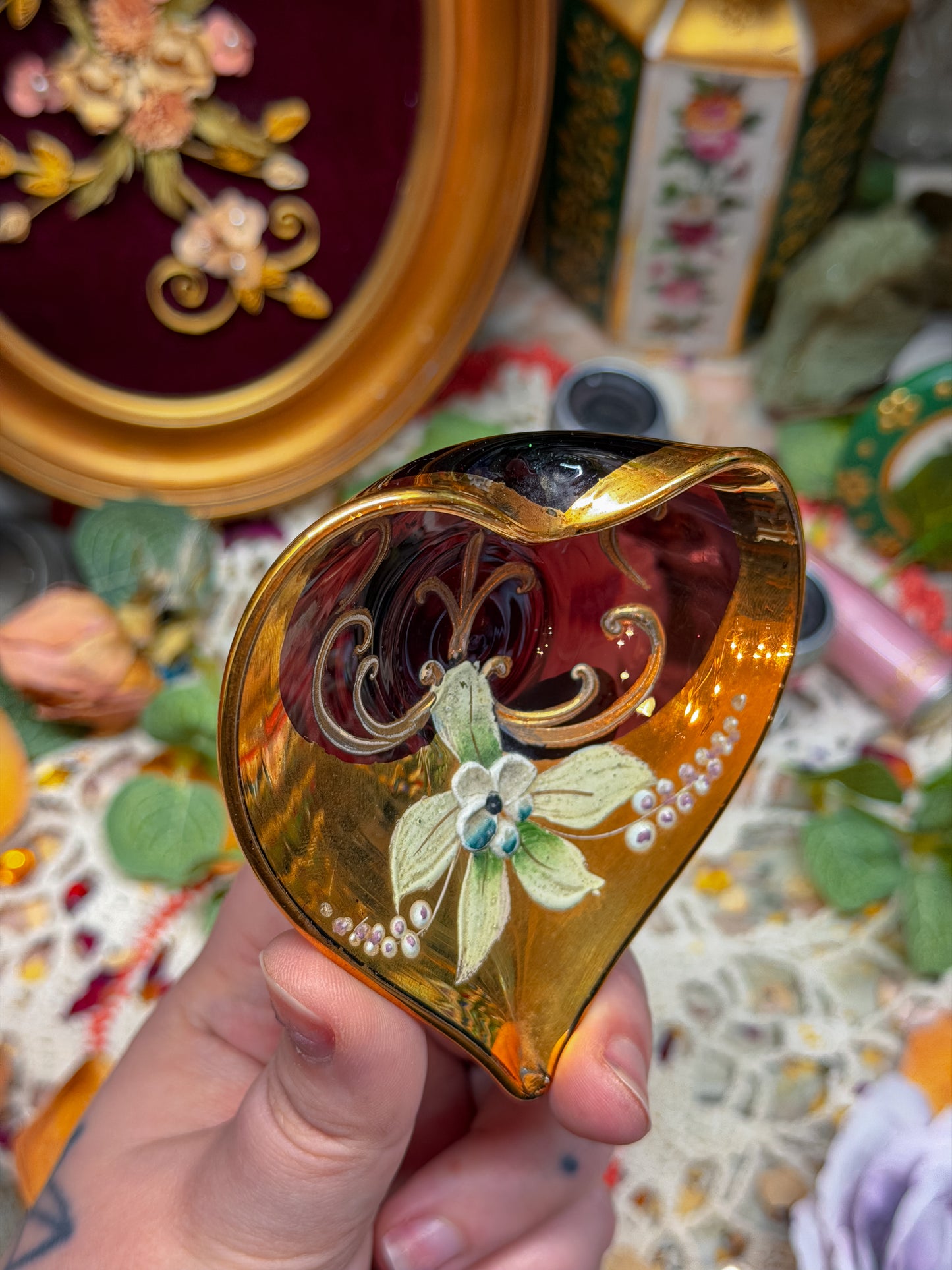 24k Murano heart ashtray✨