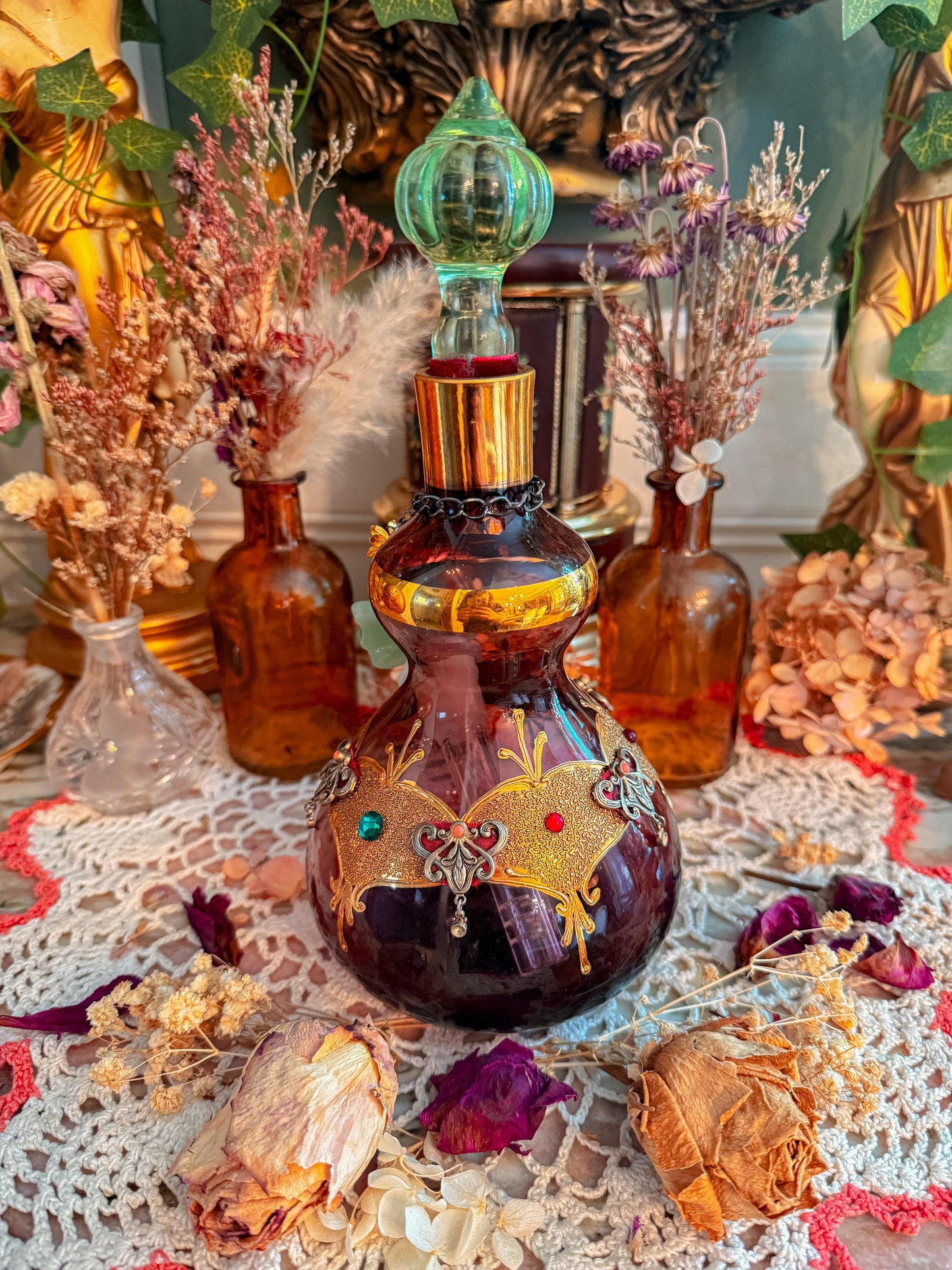 Purple glass bohemian with add ons✨