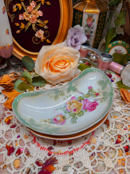 Lusterware German Floral stacked ashtrays✨