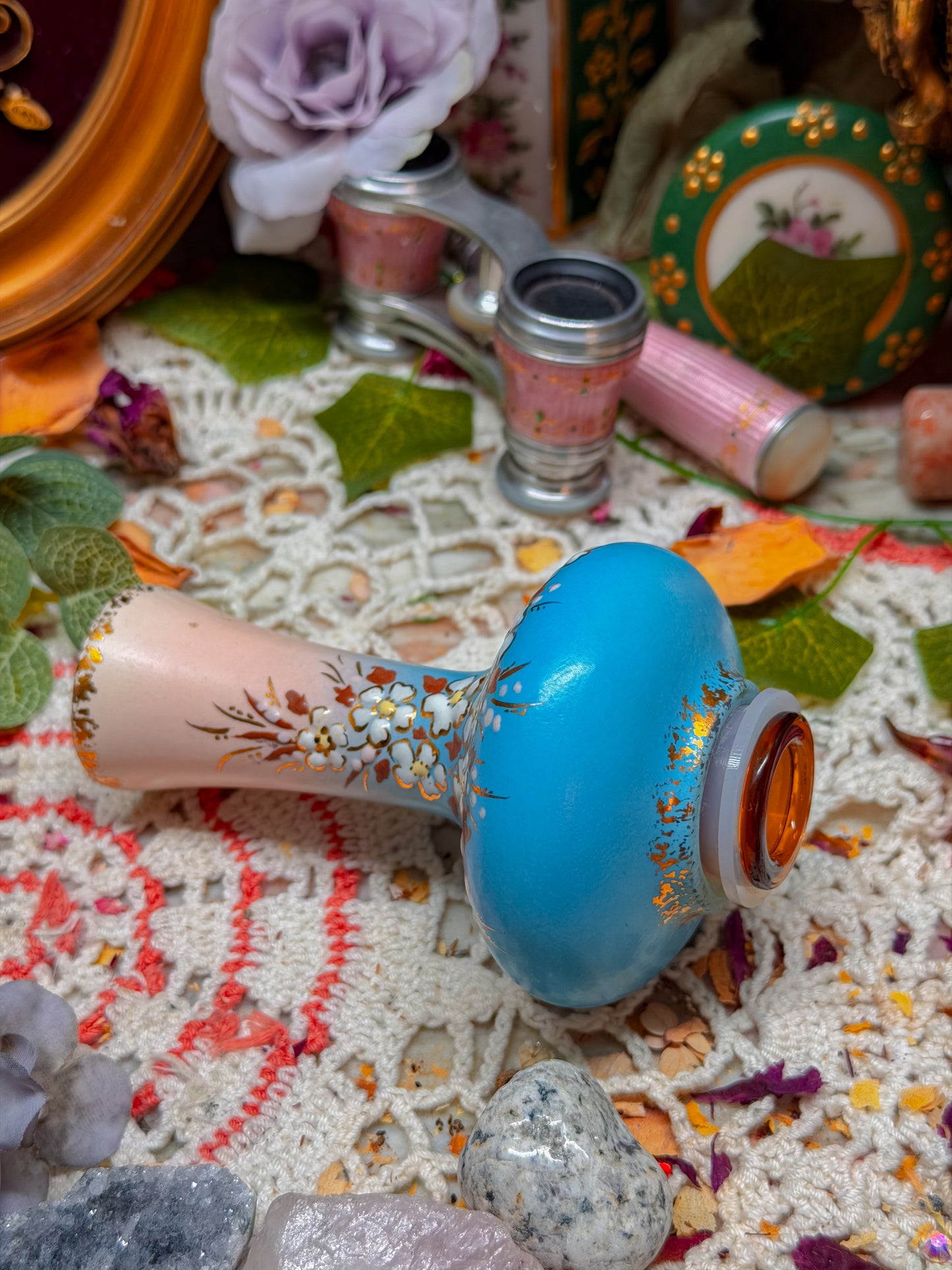Floral hand painted chillum✨
