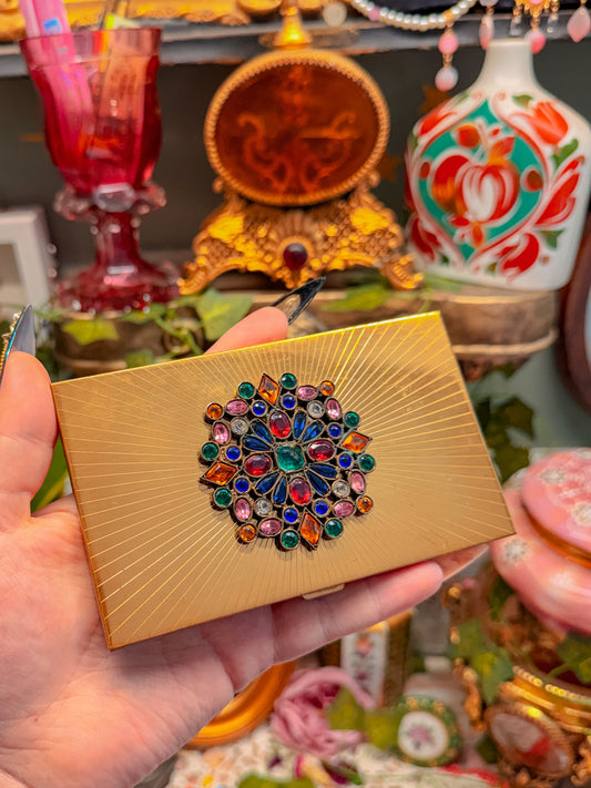 Jeweled brass cigarette case✨