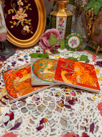 porcelain art nouveau coasters✨