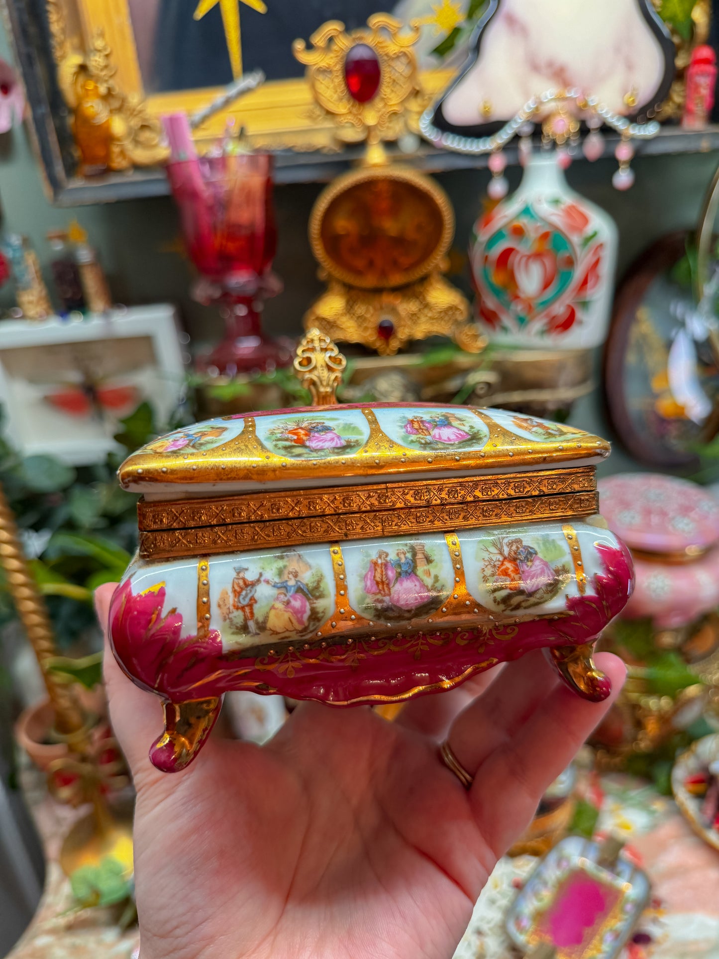 French Limoges handled stash and ashtrays set✨