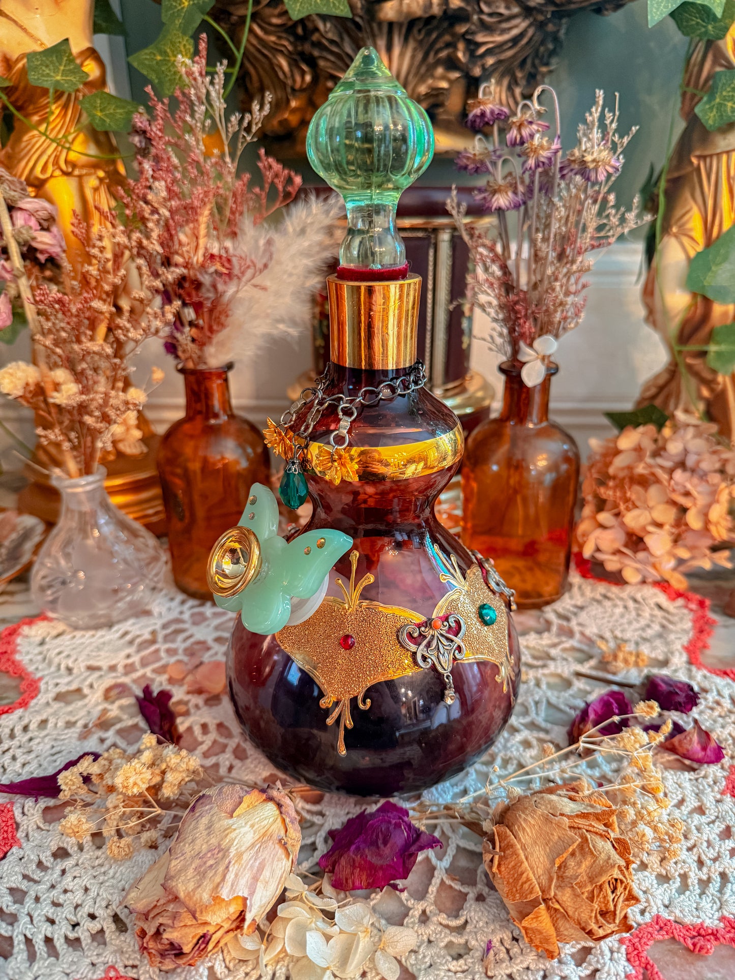 Purple glass bohemian with add ons✨