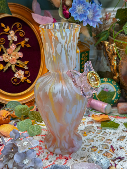 Tutti fruitti peach pattern bohemian art glass✨