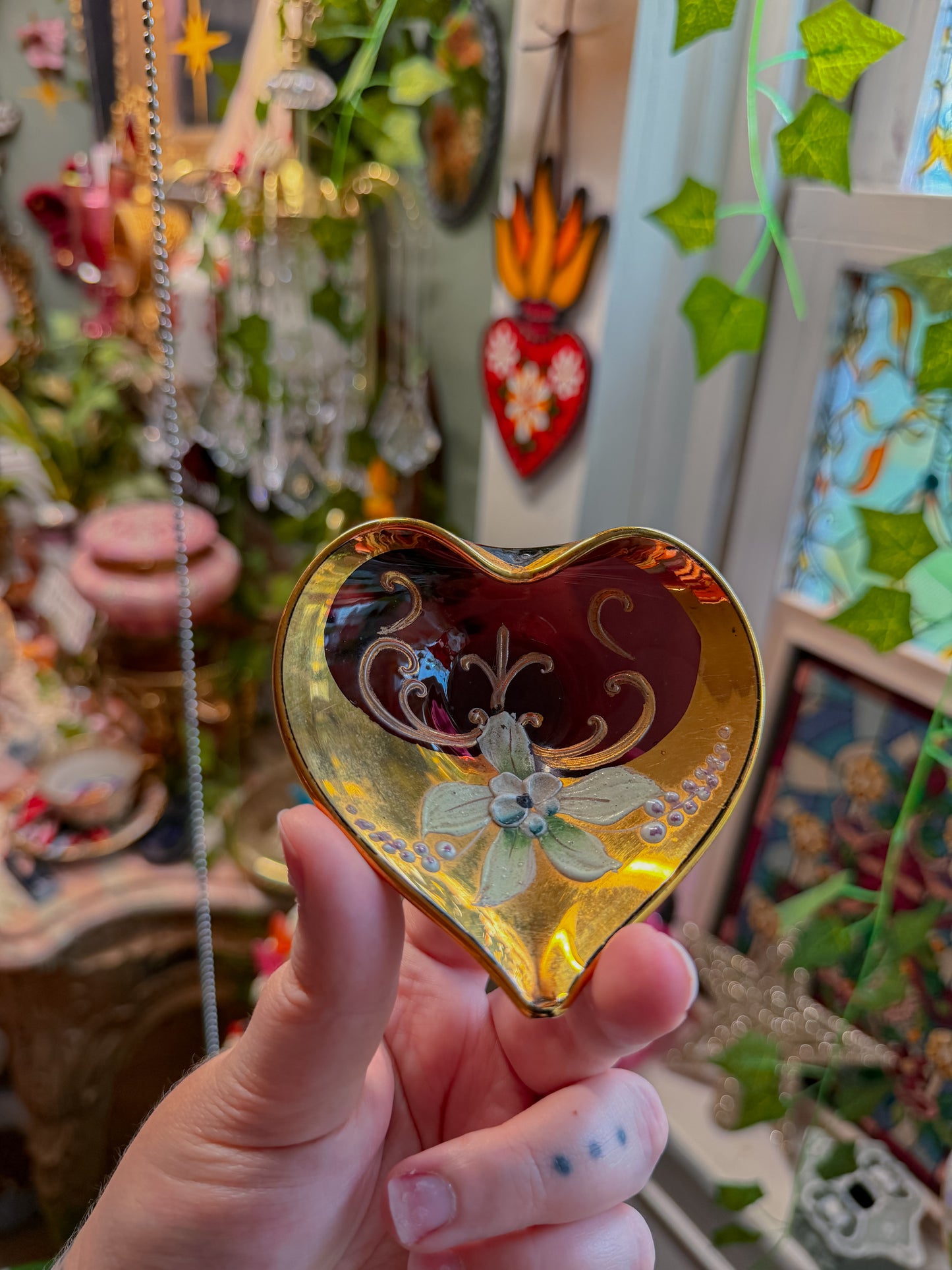 24k Murano heart ashtray✨
