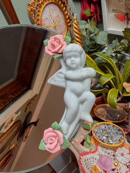 3D cherub with florals tray✨
