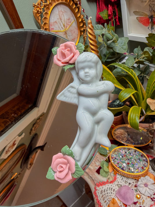 3D cherub with florals tray✨