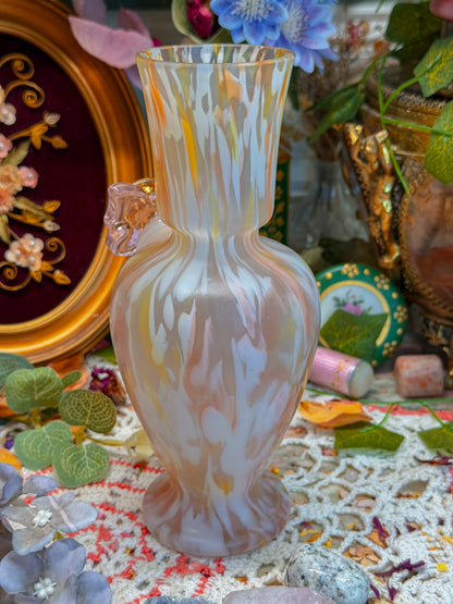 Tutti fruitti peach pattern bohemian art glass✨