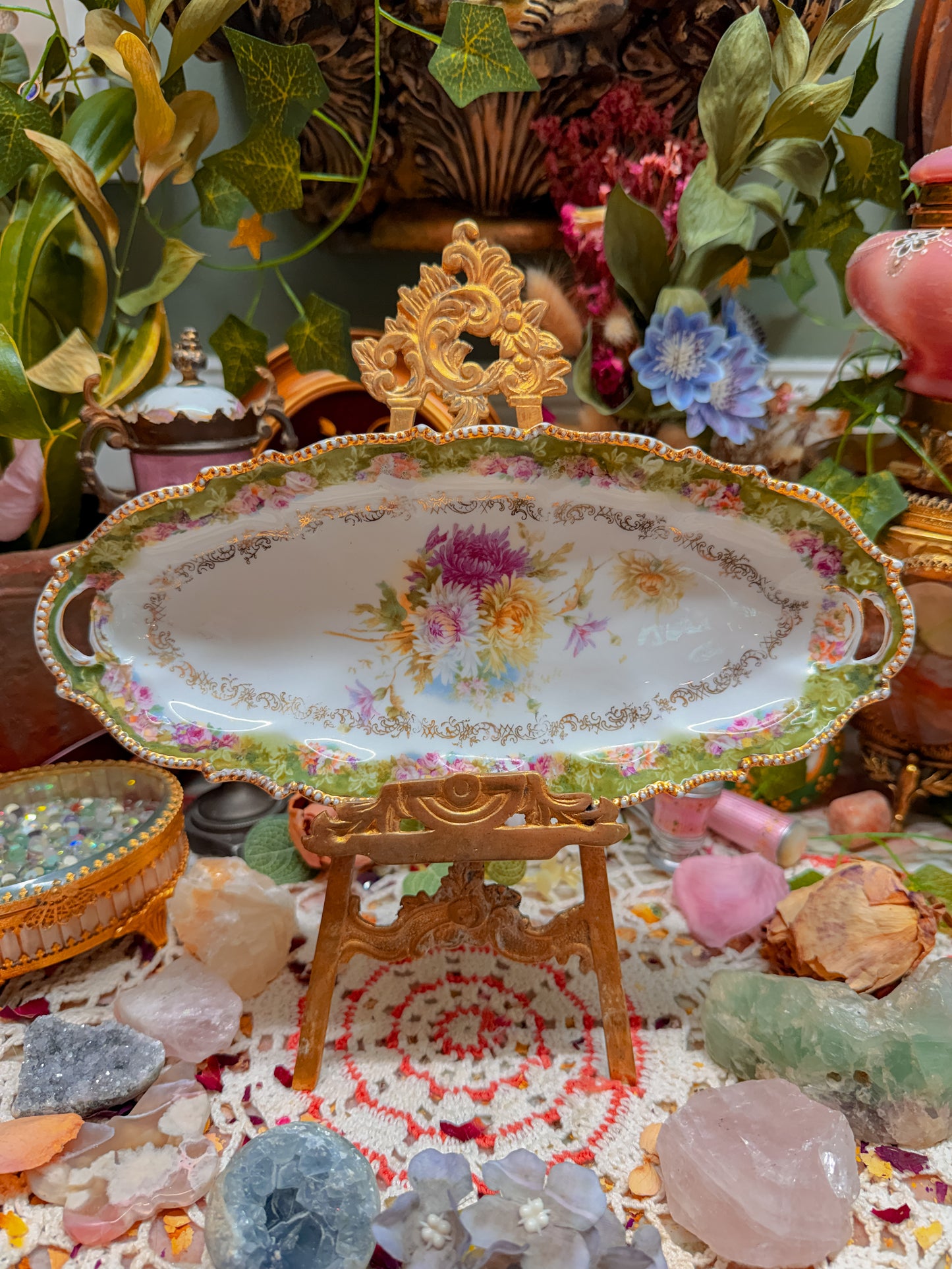 Royal saxe floral rolling tray✨