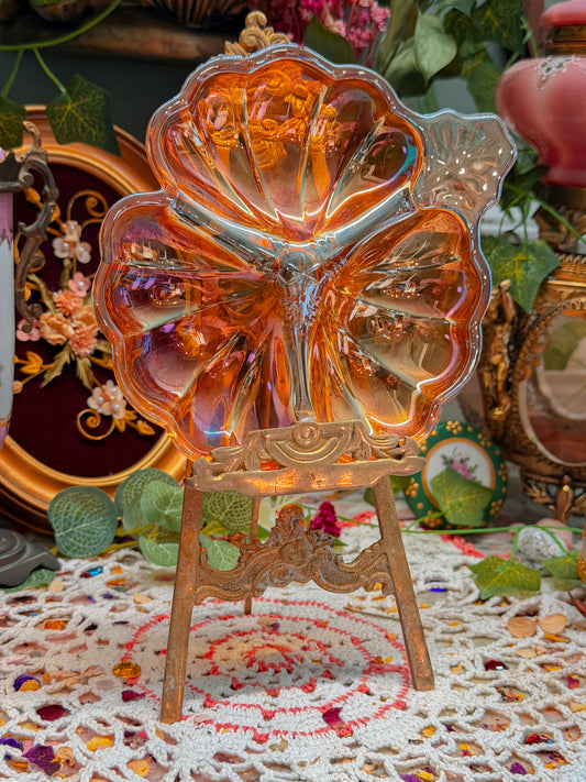 Carnival glass flower ashtray✨