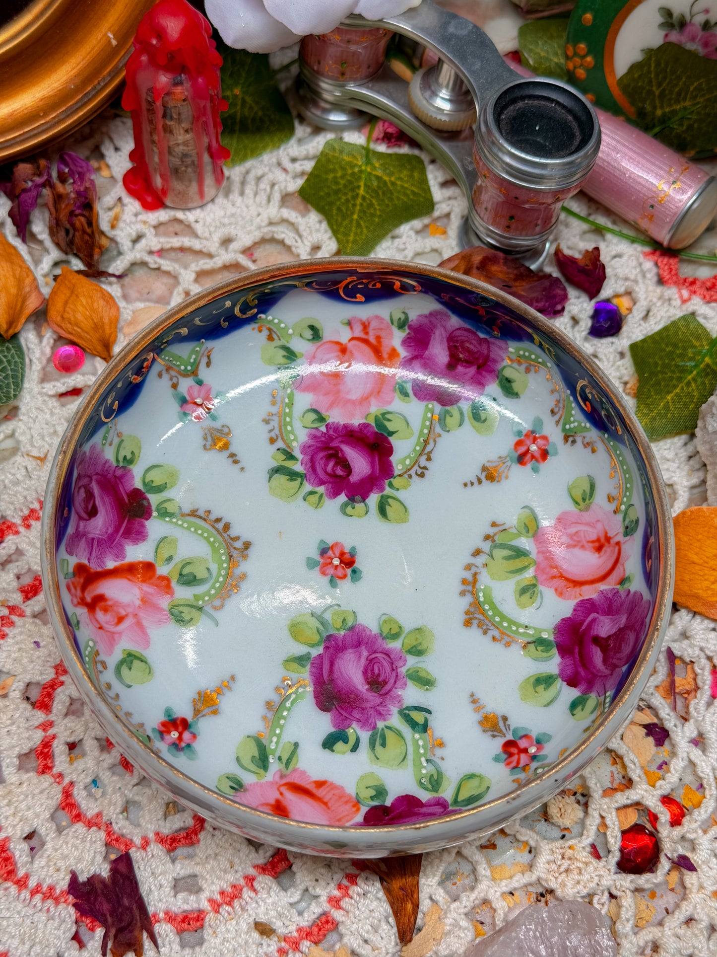 Nippon floral ashtray✨