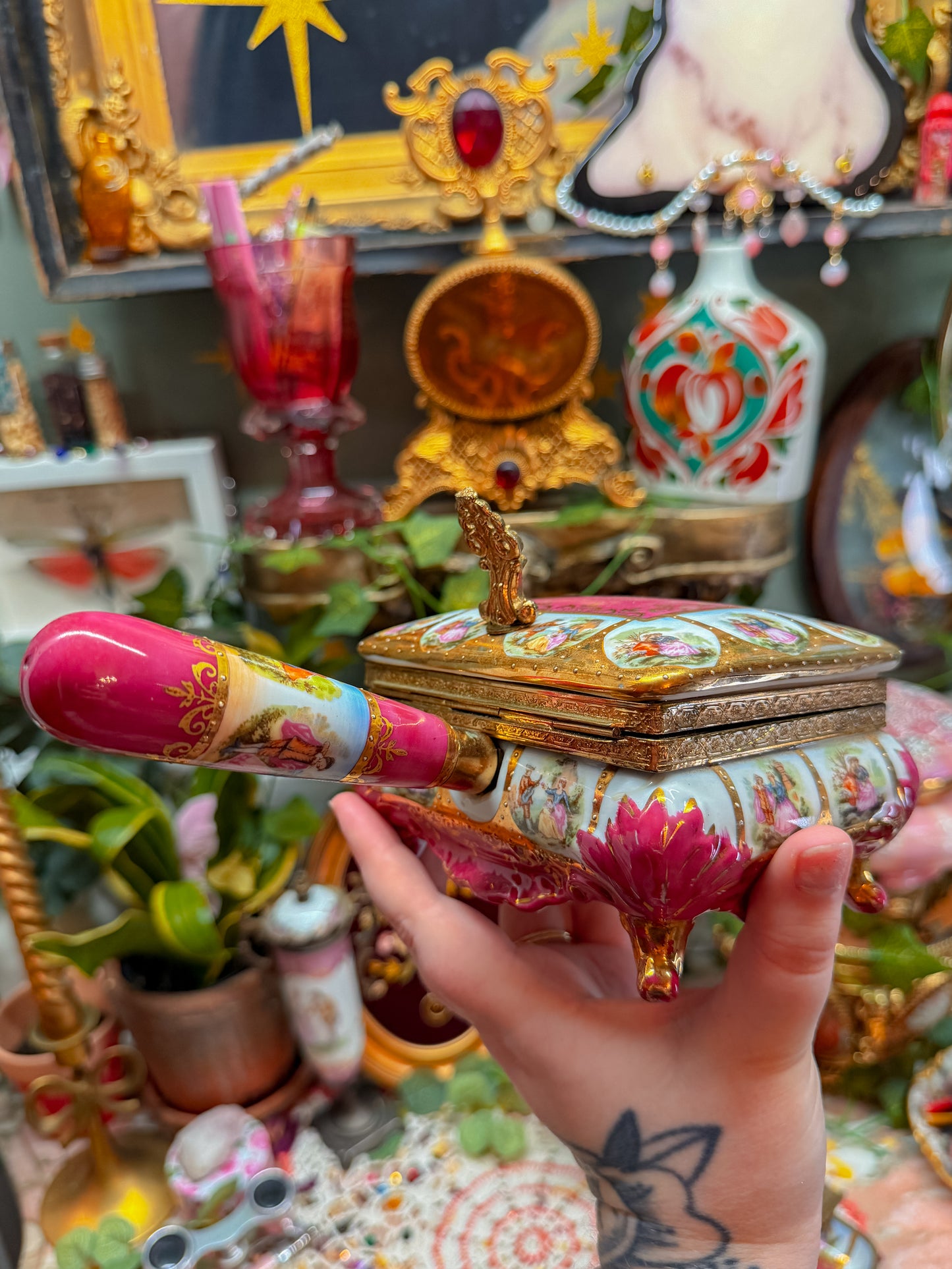French Limoges handled stash and ashtrays set✨