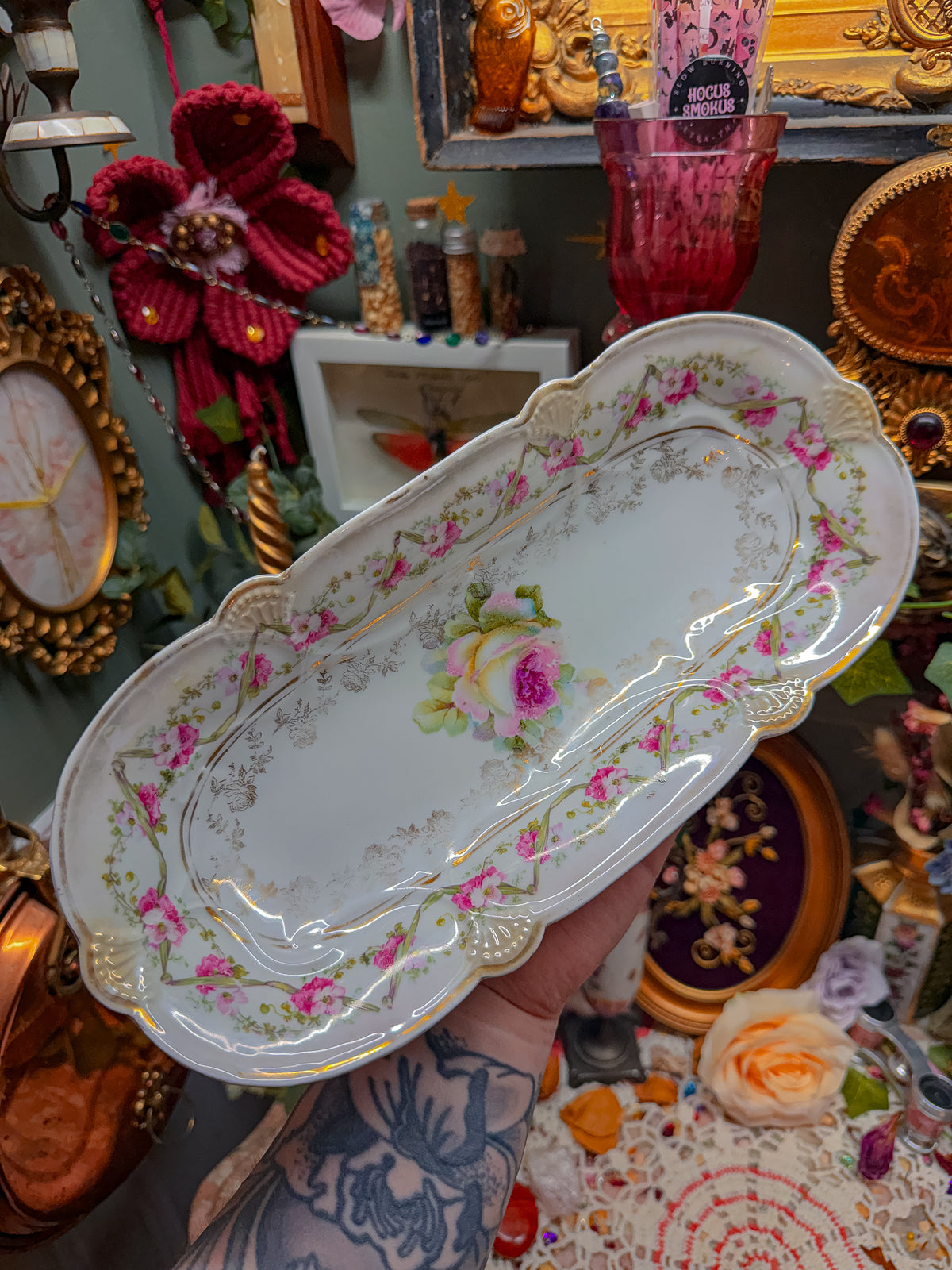 German Floral rolling tray✨