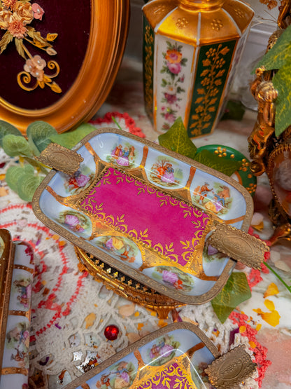 French Limoges handled stash and ashtrays set✨