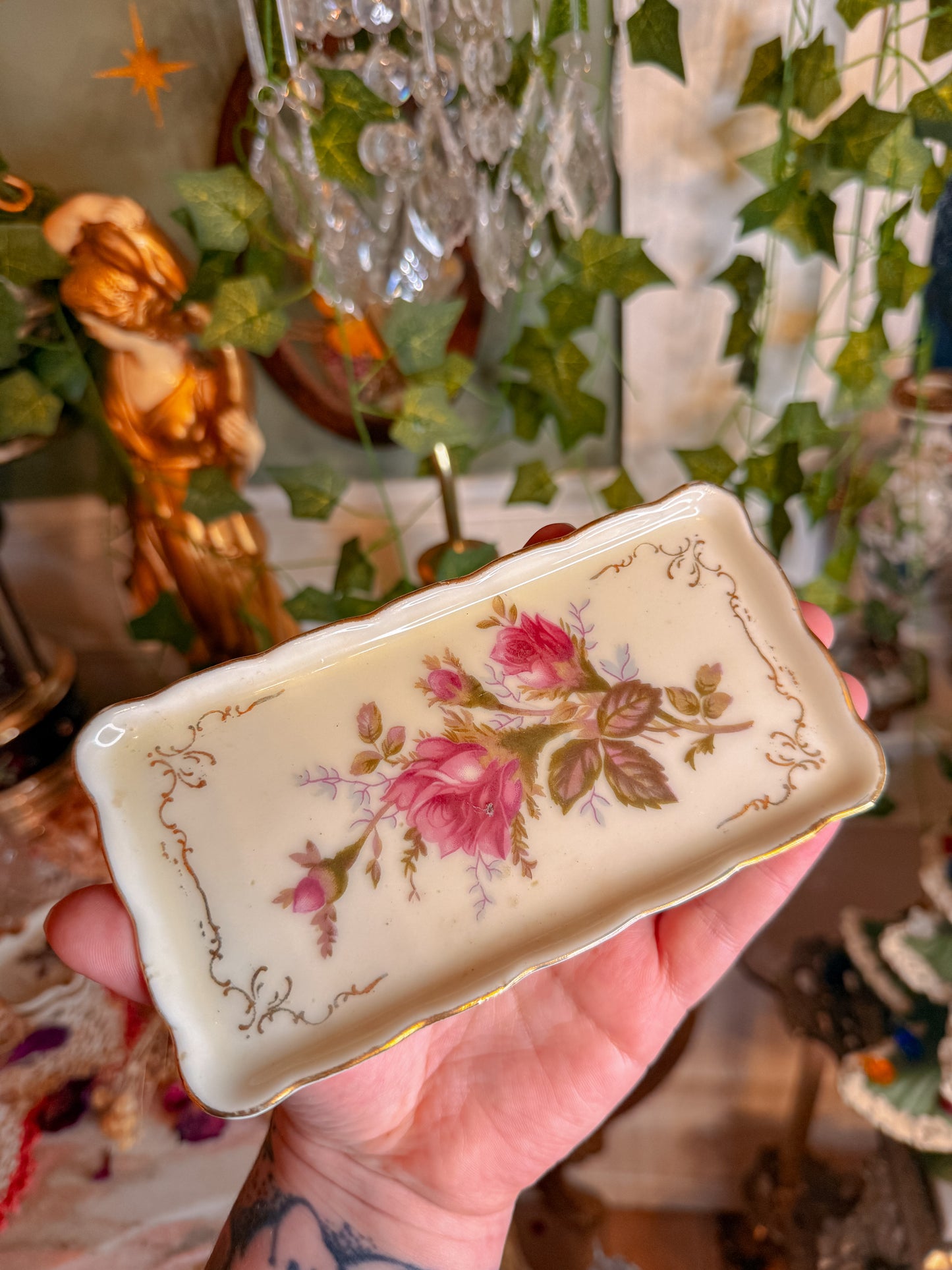Rose ashtray set and tray✨