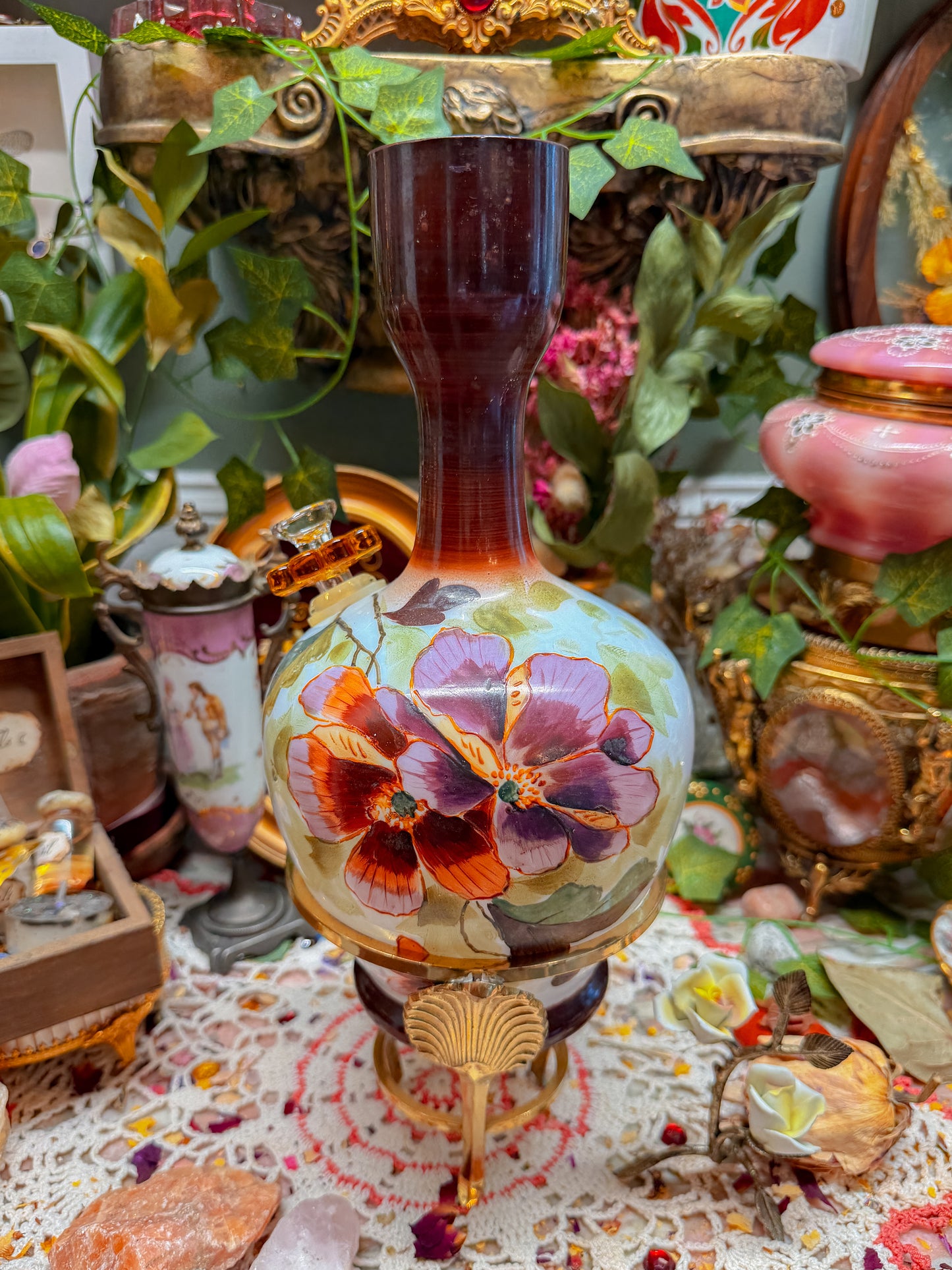 Bristol and brass floral and stand✨