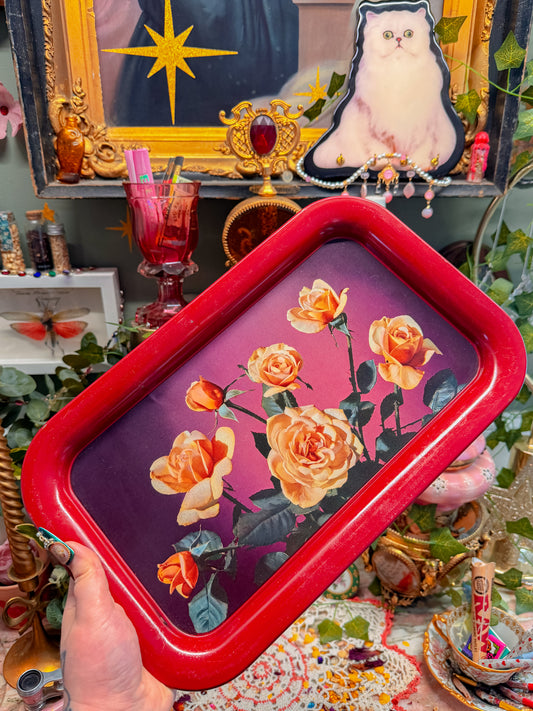 Floral tin rolling tray✨